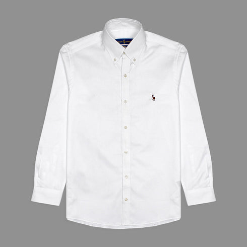 RL White Embroidered logo Oxford Shirt